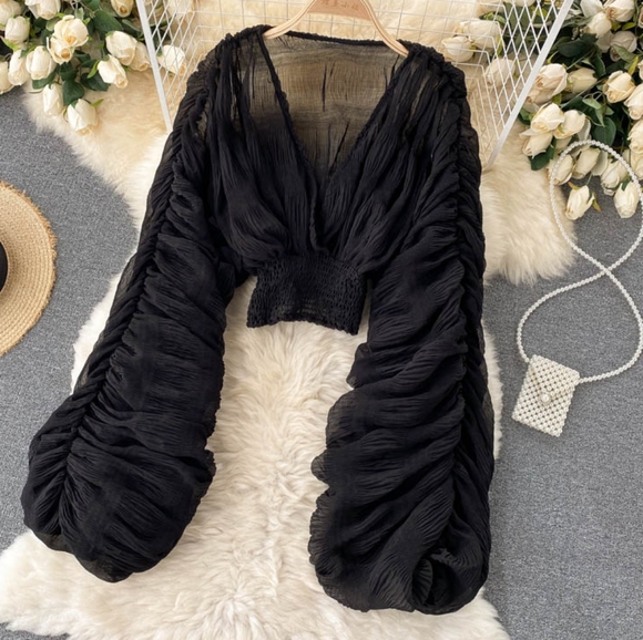 Puff Sleeves Blouse - Picture 3 of 4